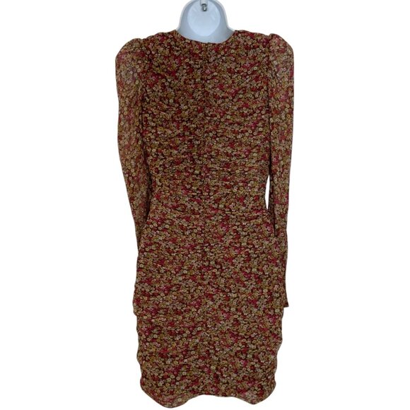 Bardot Revolve Ruched Ditsy Floral Mini Dress S Ditsy Floral - Picture 2 of 12